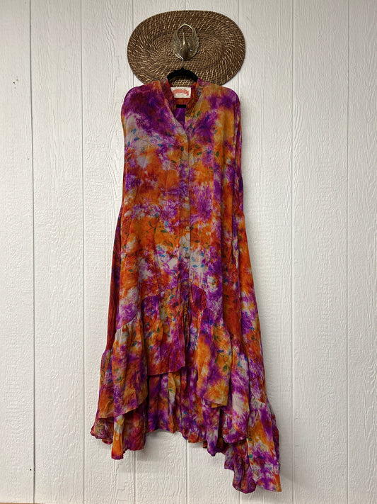 Crepe Sari Summer Dahlia Duster 0726 111