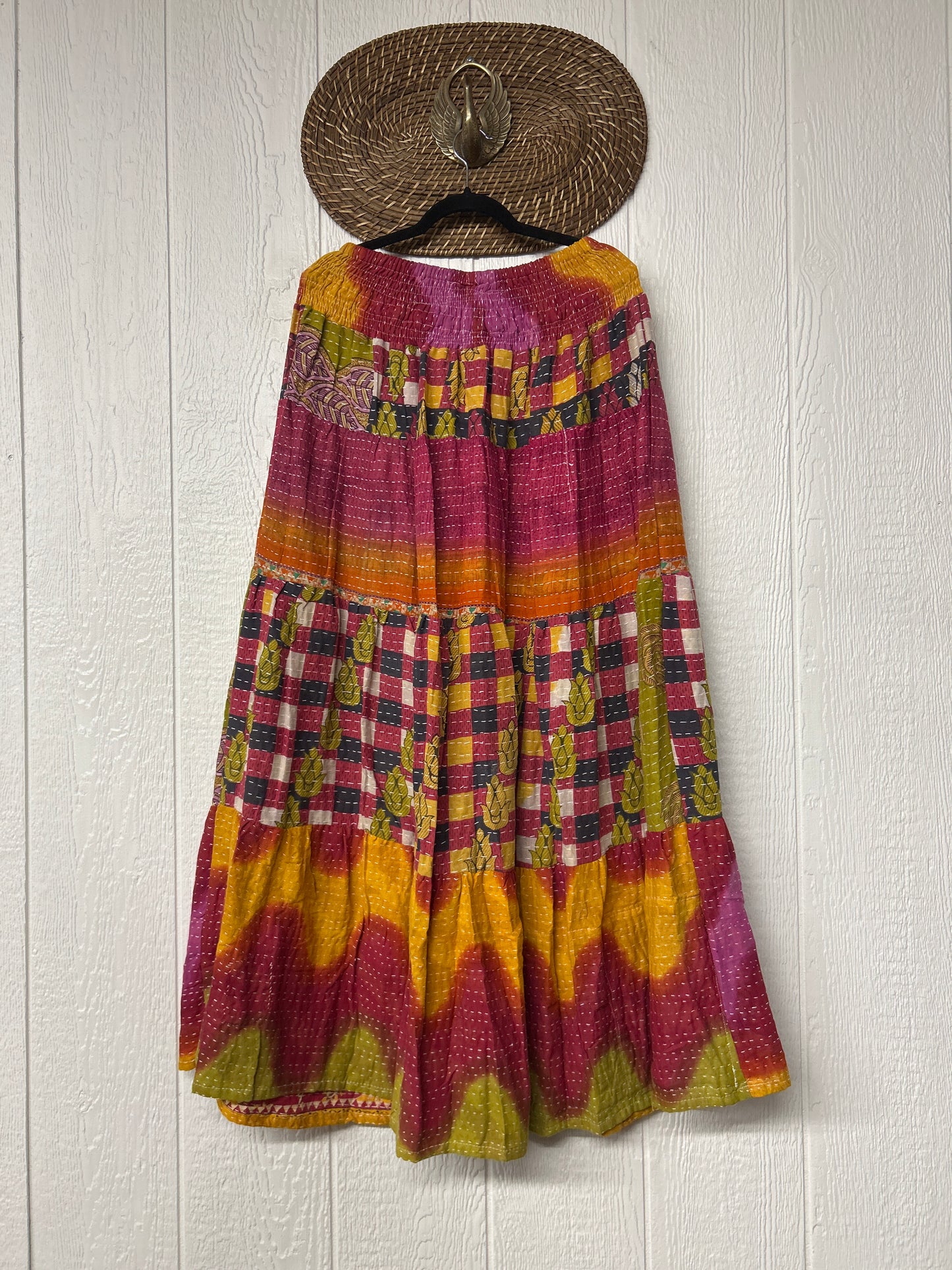Pareo Kantha Lotus Maxi Skirt 0826 116