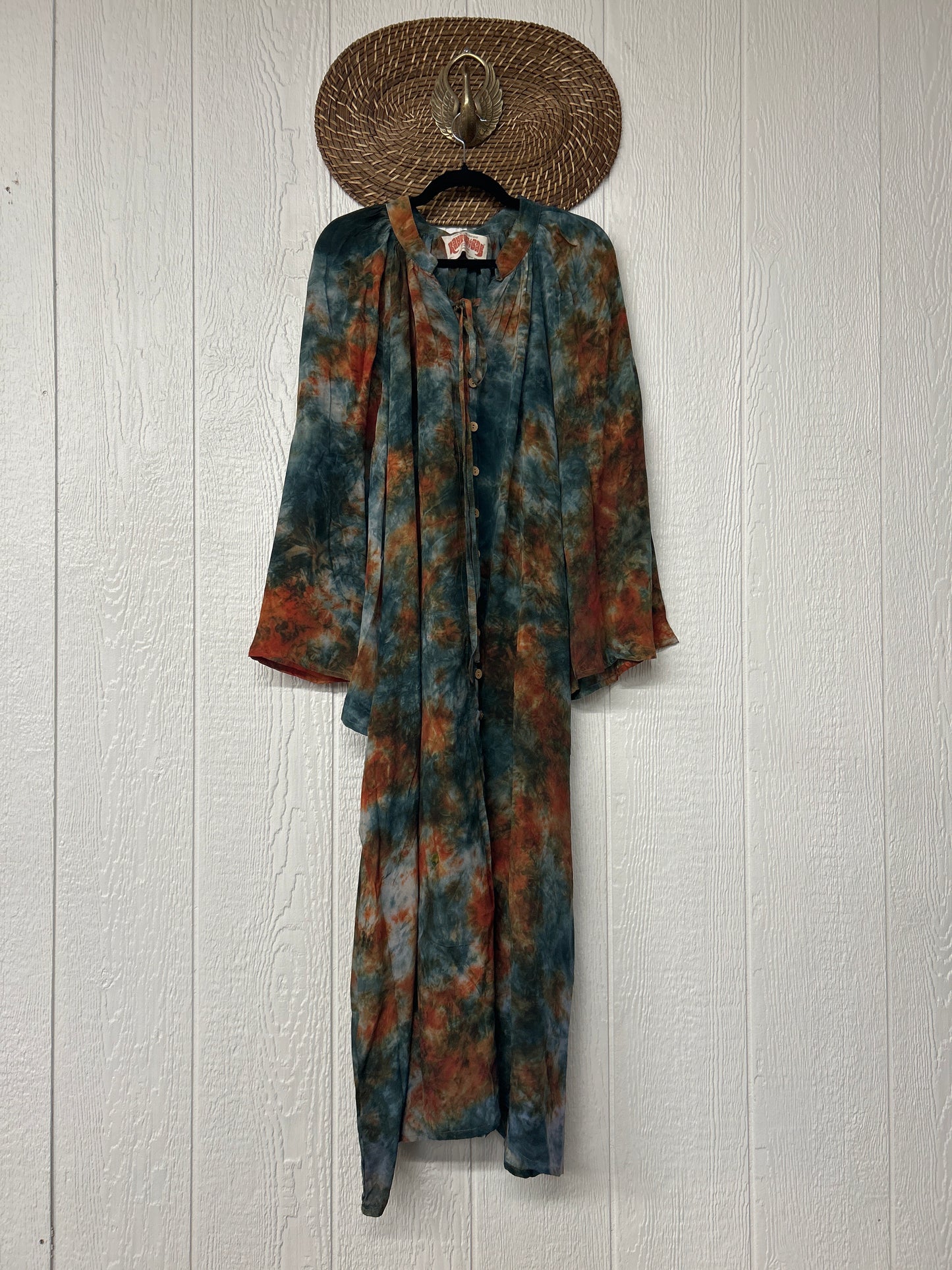 Crepe Sari Woodstock Duster Dress 0226 059