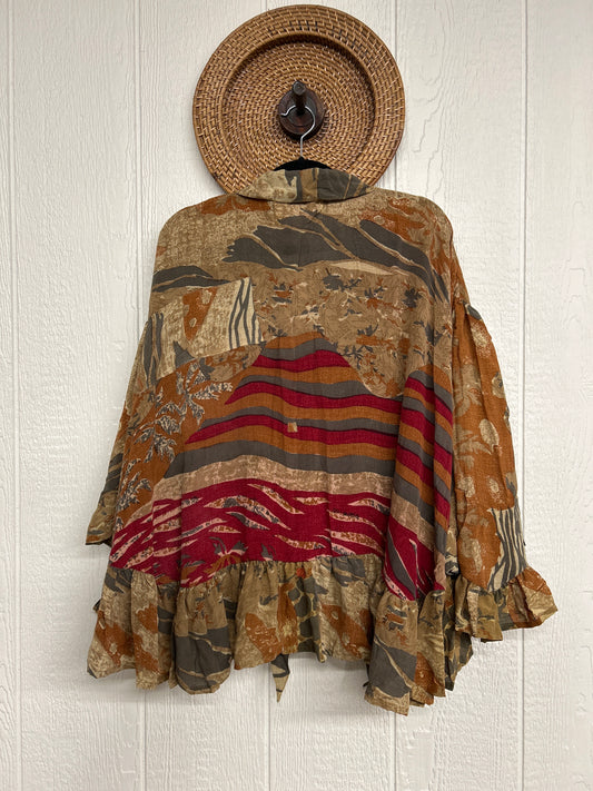 Crepe Sari Wild Rose Top 1225 008