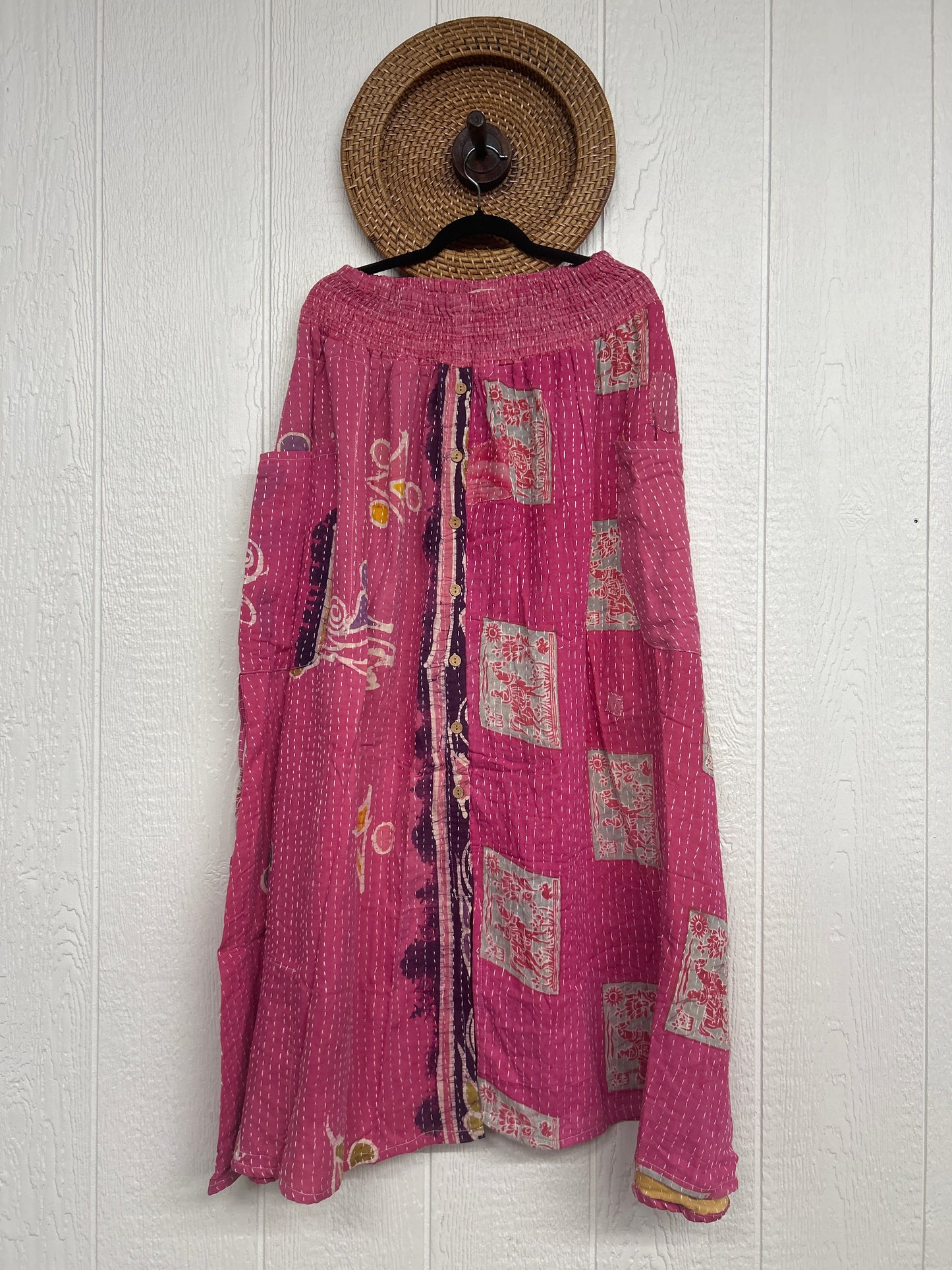 Pareo Kantha Butterfly Cargo Skirt 0426 207