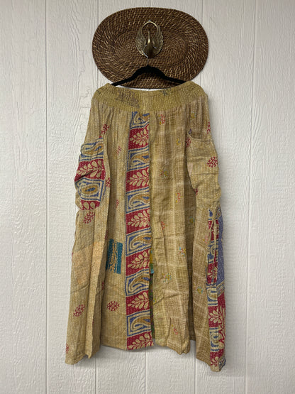 Pareo Kantha Butterfly Cargo Skirt 0426 041