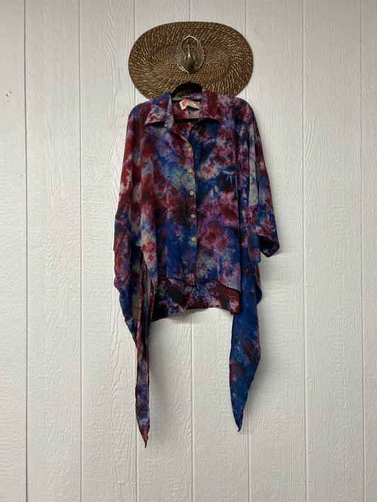 Crepe Sari Summer Nirvana Button Down 0626 081