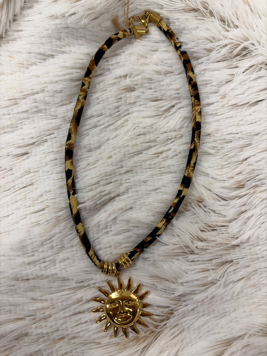 Leopard Velvet Cord Necklace - Type 1