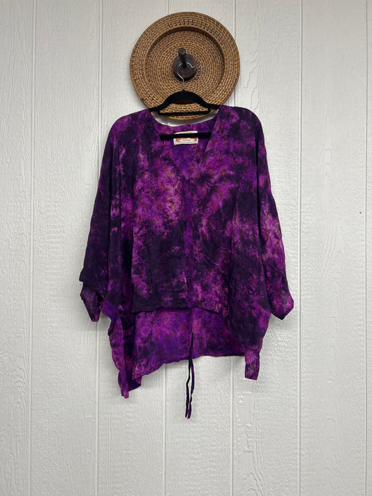 RETAIL Crepe Sari Hi Lo Butterfly Top 0726 089