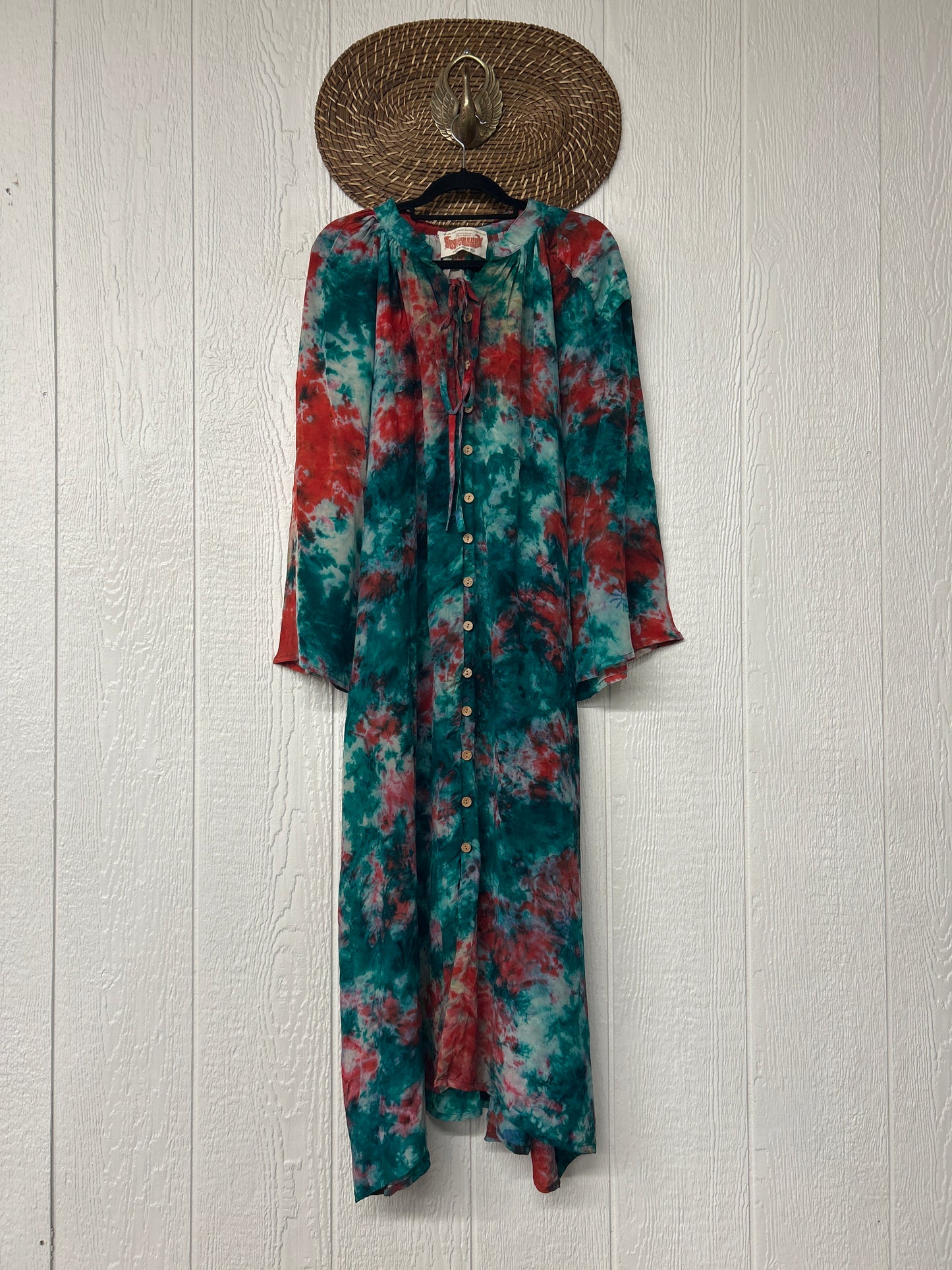 Crepe Sari Woodstock Duster Dress 0226 276