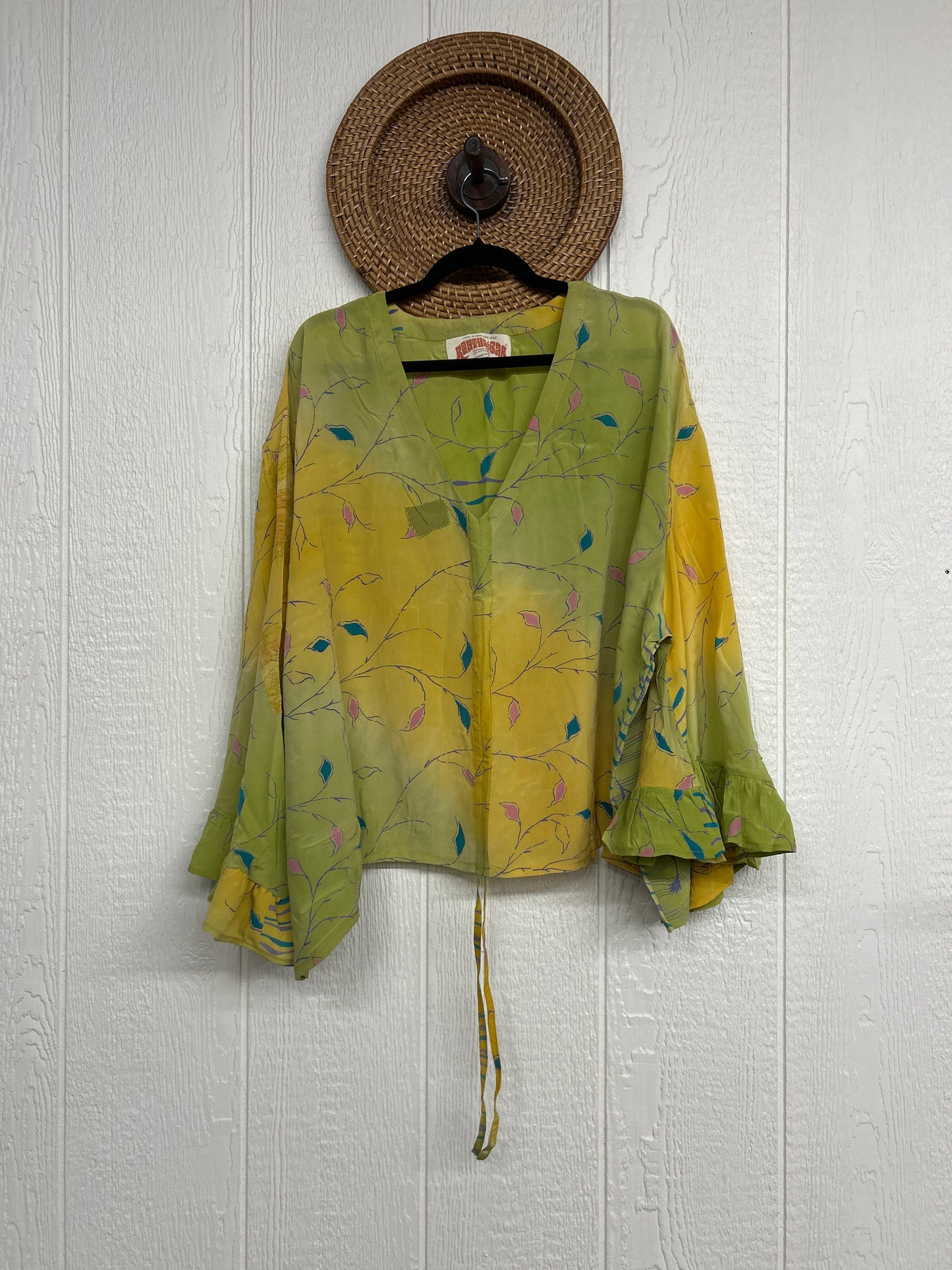 Crepe Sari Bell Sleeve Butterfly Top 0326 122