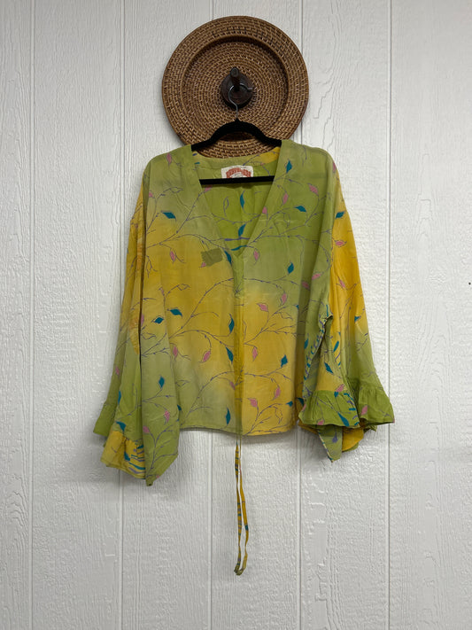 Crepe Sari Bell Sleeve Butterfly Top 0326 122