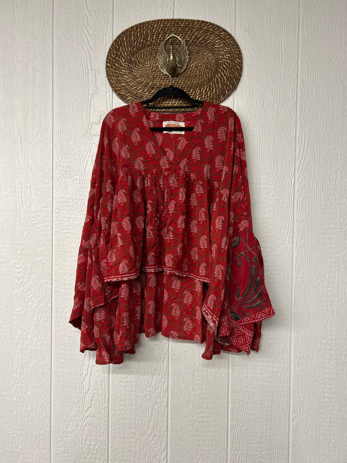 Crepe Sari Bell Sleeve Gold Dust Crop 0826 240