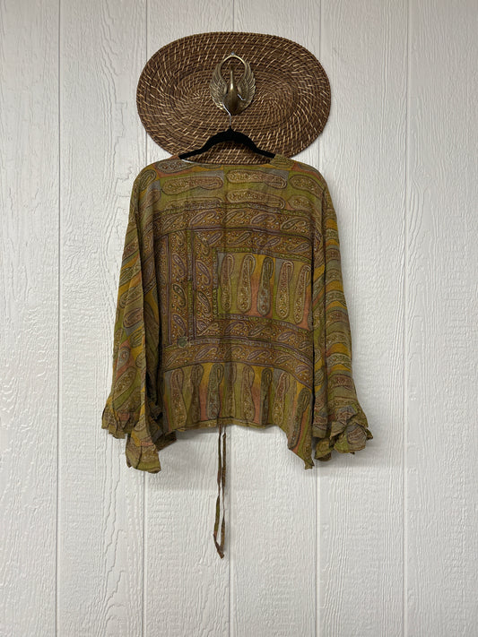 Crepe Sari Bell Sleeve Butterfly Top 0326 277