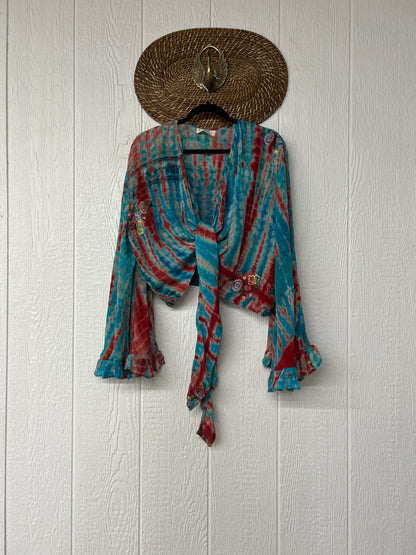 Crepe Sari Zeppelin Crop Shrug L0726 001