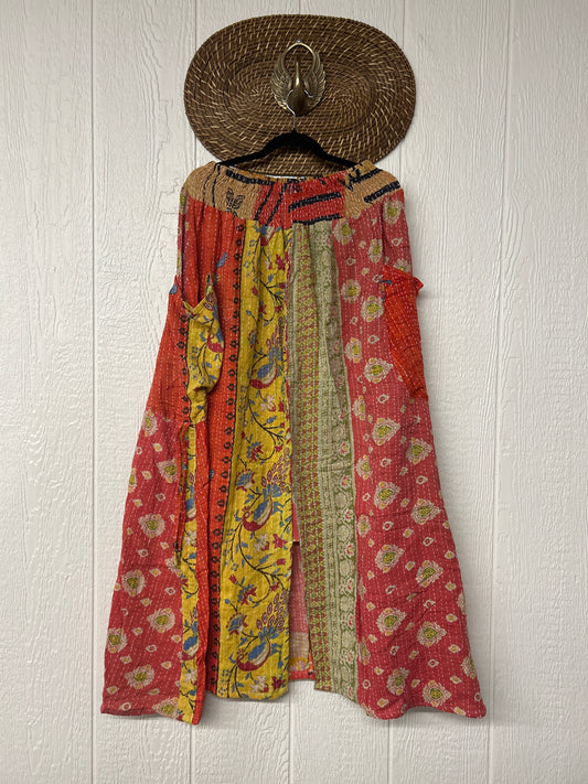 Pareo Kantha Butterfly Cargo Skirt 0426 024