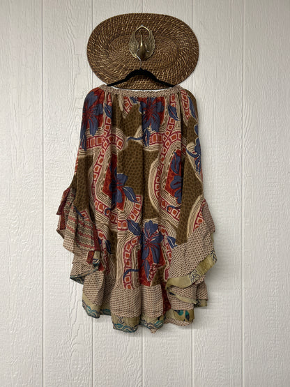 Crepe Wild Rose Skirt 1025 033