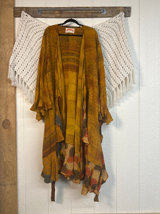 Crepe Sari Flourish Wrap Dress 0426 196