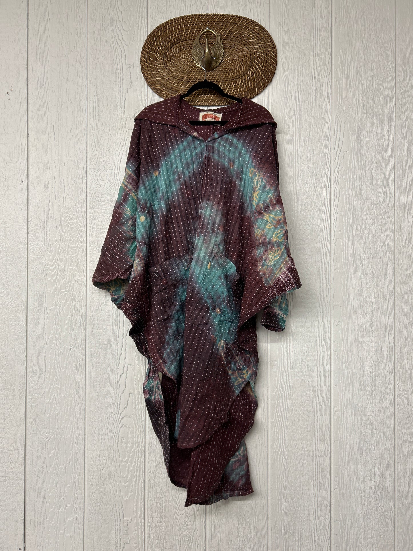 Aura Edit Pareo Kantha Poetic Hoodie Maxi 0726 009
