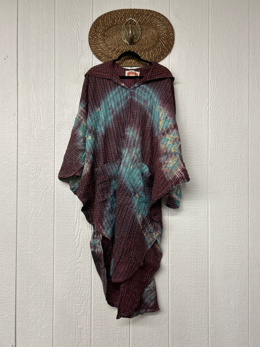 Aura Edit Pareo Kantha Poetic Hoodie Maxi 0726 009