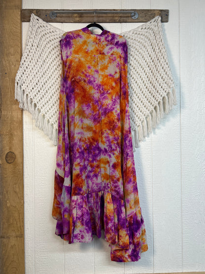 Crepe Sari Summer Dahlia Duster 0726 212