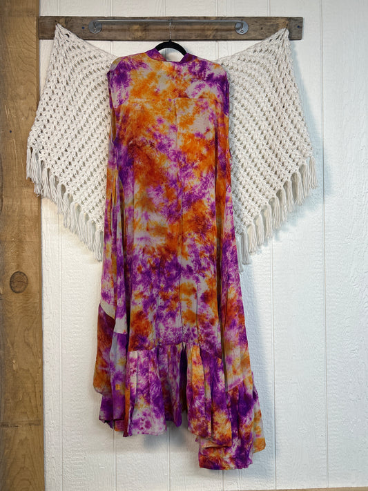 Crepe Sari Summer Dahlia Duster 0726 212