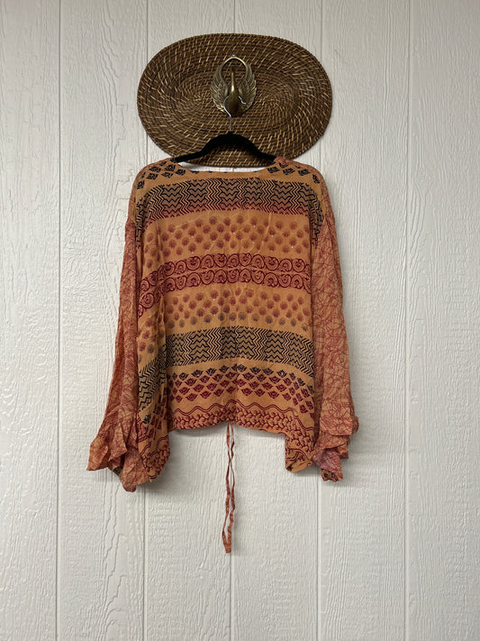 Crepe Sari Bell Sleeve Butterfly Top 0326 224