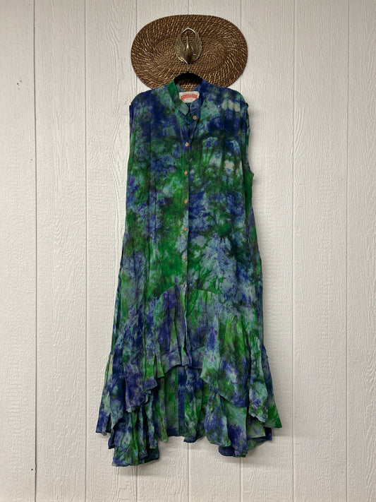 Crepe Sari Summer Dahlia Duster 0726 072