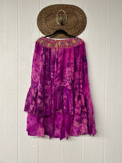 Crepe Sari Dahlia Skirt 1026 047