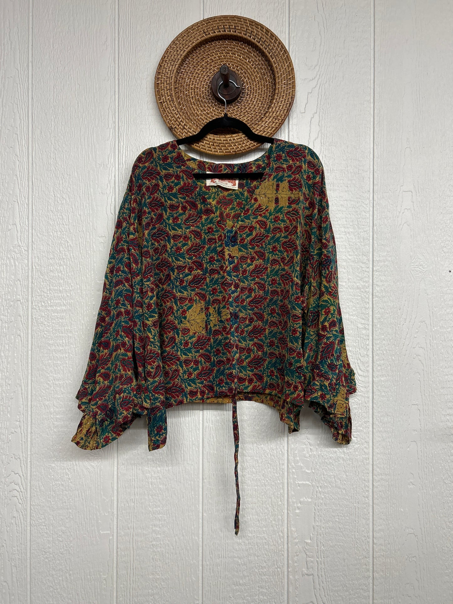 Crepe Sari Bell Sleeve Butterfly Top 0326 028