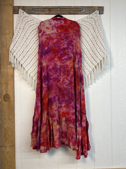Crepe Sari Summer Dahlia Duster 0726 159
