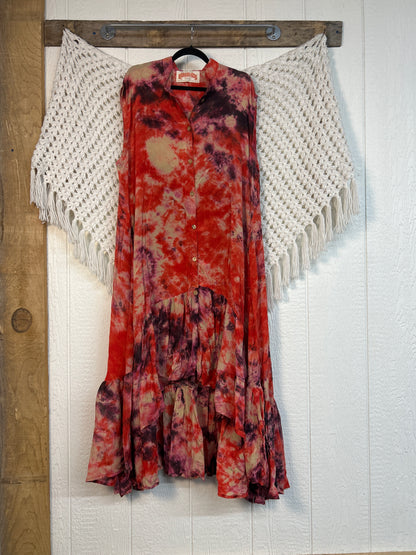 Crepe Sari Summer Dahlia Duster 0726 149