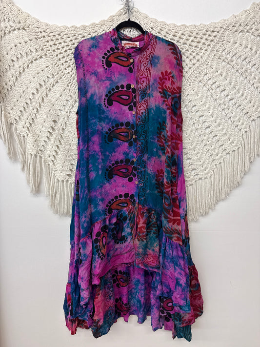 Crepe Sari Summer Dahlia Duster L0926 001