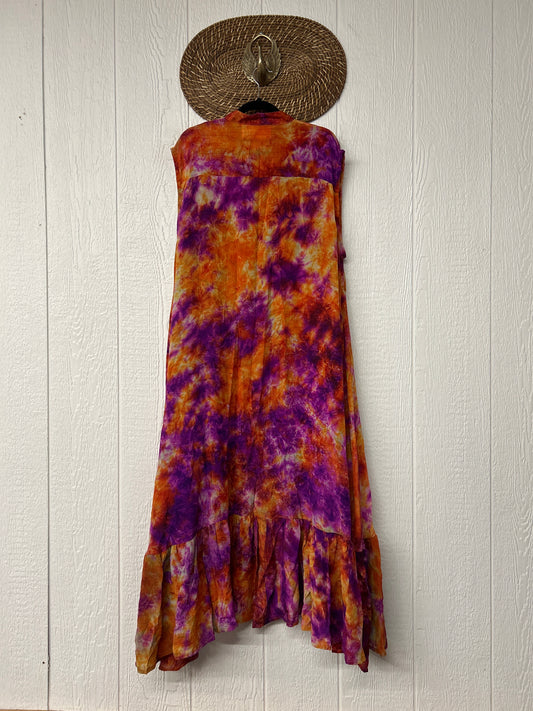 Crepe Sari Summer Dahlia Duster 0726 118