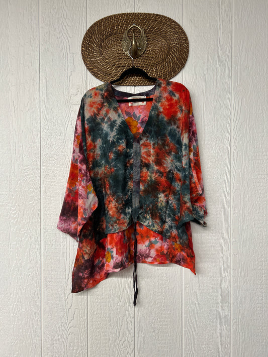 Crepe Sari Hi Lo Butterfly Top 0726 147