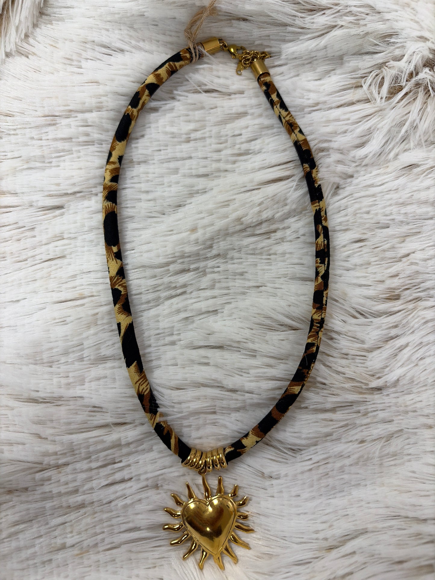 Leopard Velvet Cord Necklace - Type 2