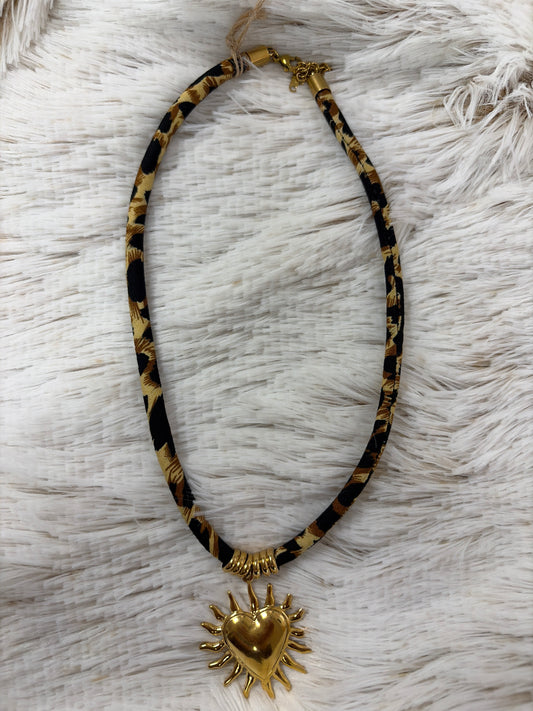 Leopard Velvet Cord Necklace - Type 2