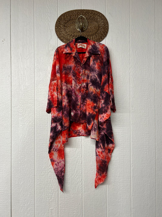 Crepe Sari Summer Nirvana Button Down 0626 165