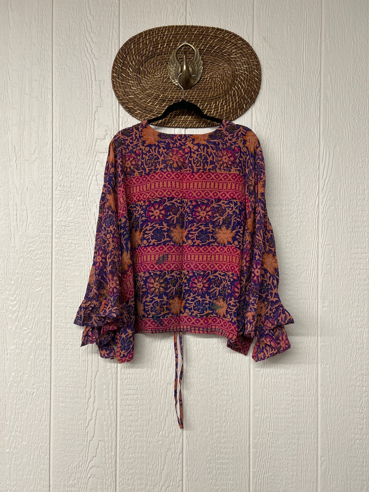 RETAIL Crepe Sari Bell Sleeve Butterfly Top 0326 166