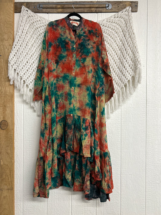 Crepe Sari Dahlia Duster Dress 0326 083