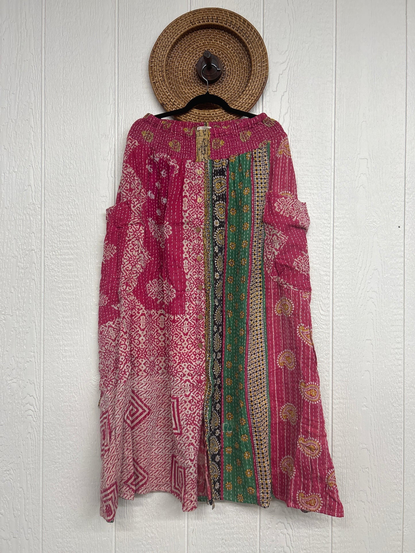 Pareo Kantha Butterfly Cargo Skirt 0426 177