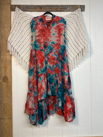Crepe Sari Summer Dahlia Duster 0726 185