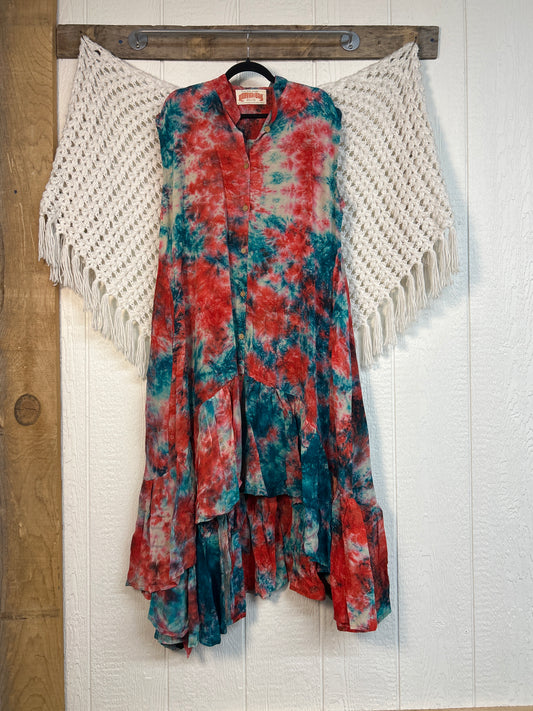 Crepe Sari Summer Dahlia Duster 0726 185