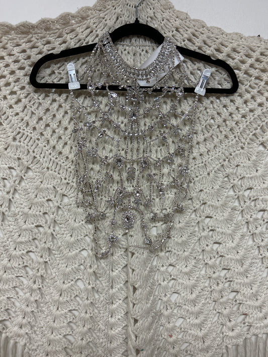 Rhinestone Halter Neck Body Chain - Silver - 001