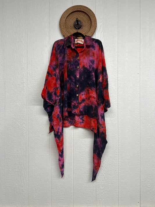 Crepe Sari Summer Nirvana Button Down 0626 226
