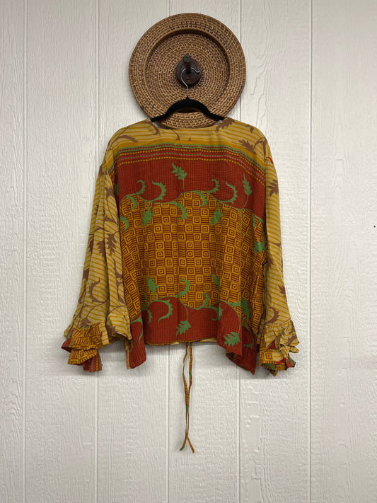 Crepe Sari Bell Sleeve Butterfly Top 0326 059