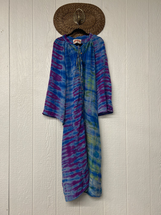 Crepe Sari Woodstock Duster Dress 0226 119