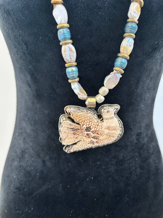 Dove Pearl Pendant Necklace