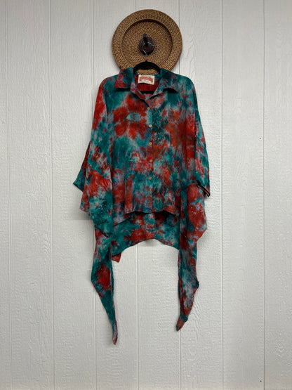 Crepe Sari Summer Nirvana Button Down 0626 257