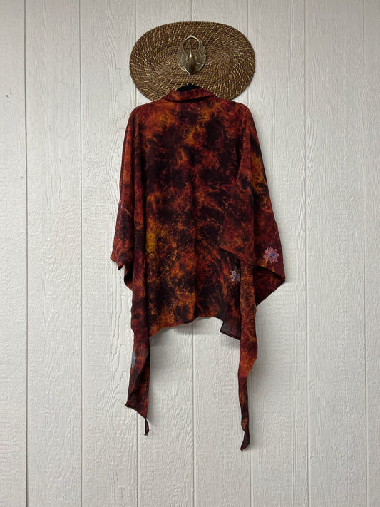 Crepe Sari Summer Nirvana Button Down 0626 002