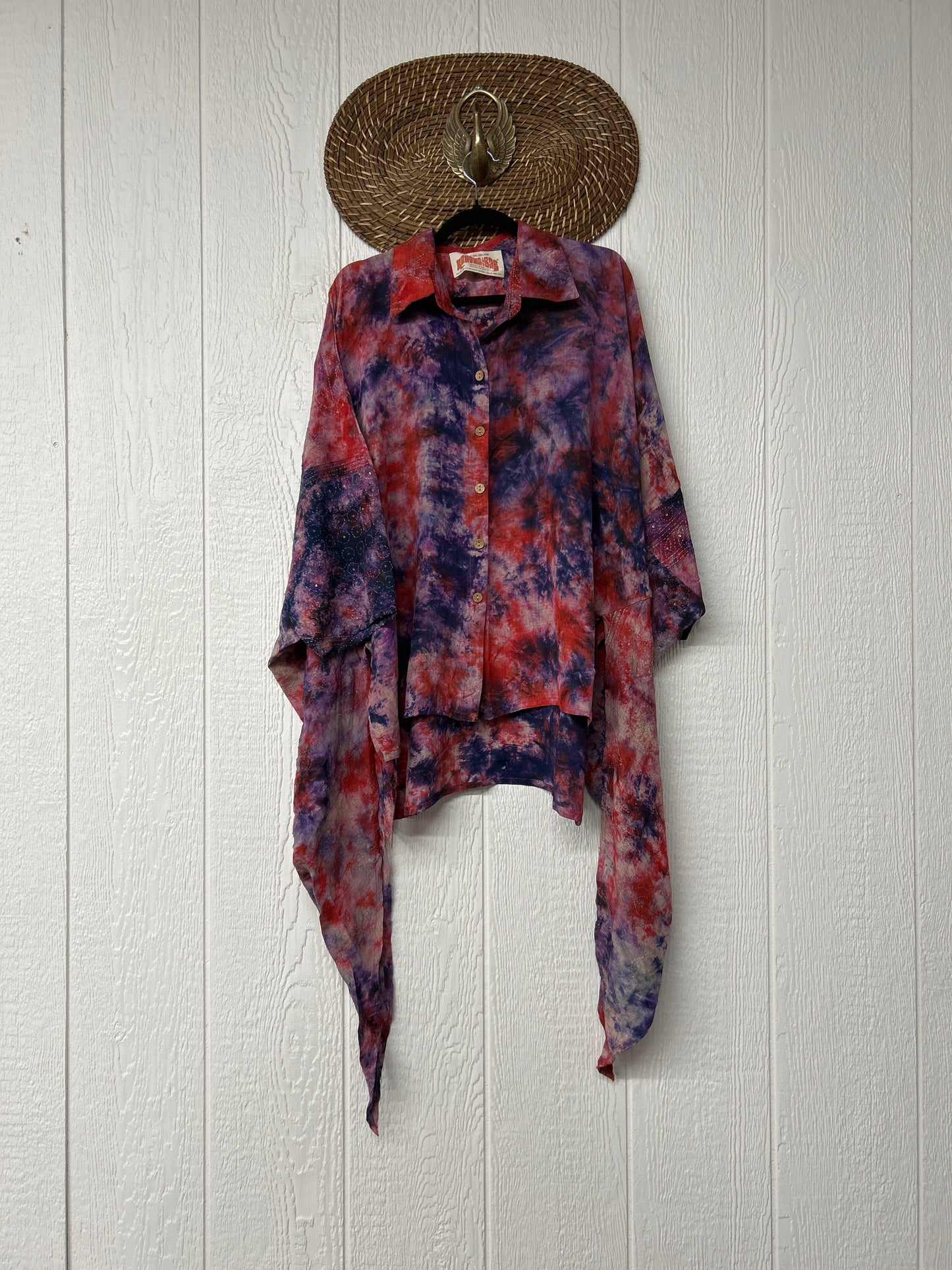 Crepe Sari Summer Nirvana Button Down 0626 017
