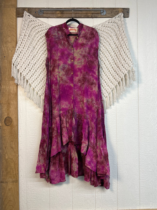 Crepe Sari Summer Dahlia Duster 0726 251
