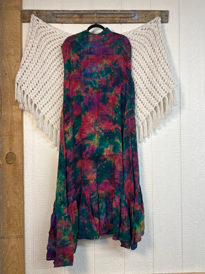 Crepe Sari Summer Dahlia Duster 0726 156