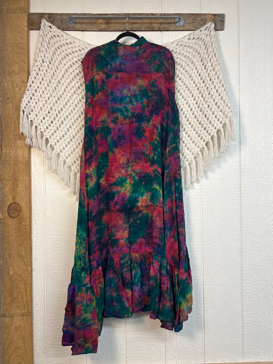 Crepe Sari Summer Dahlia Duster 0726 156